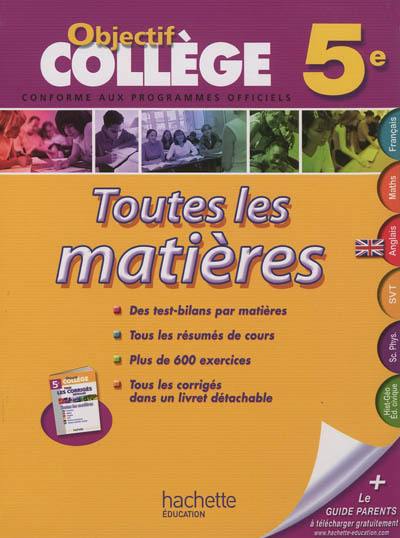 Toutes les matières, 5e