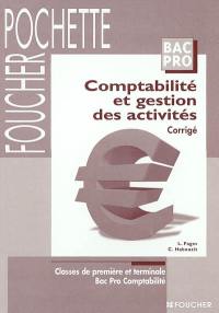 Comptabilité et gestion des activités : corrigé