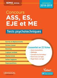 Concours ASS, ES, EJE et ME 2018-2019 : tests psychotechniques : l'essentiel en 22 fiches