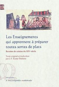 Les enseignements qui apprennent à préparer toutes sortes de plats : manuscrit BNF, latin 7131 : recettes de cuisine du XIVe siècle. Les enseingnemenz qui enseignenent a apareiller toutes manière de viandes