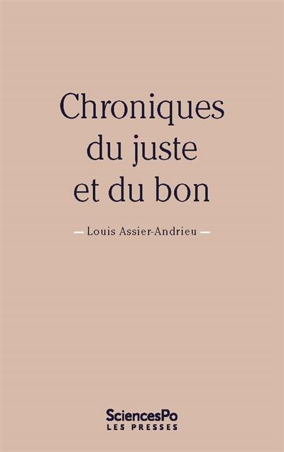 Chroniques du juste et du bon