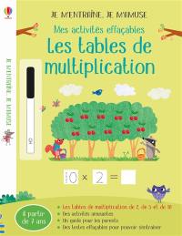 Les tables de mutliplication : mes activités effaçables