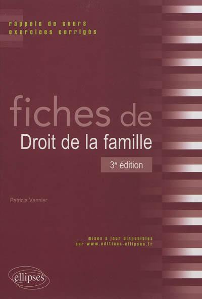 Fiches de droit de la famille : rappels de cours et exercices corrigés