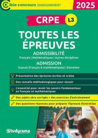 CRPE toutes les épreuves : admissibilité, admission : 2025