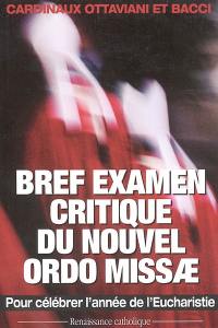 Bref examen critique du nouvel Ordo missae