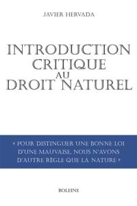 Introduction critique au droit naturel