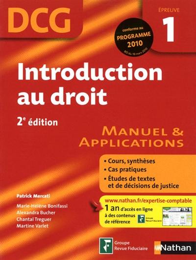 Introduction au droit, DCG épreuve 1