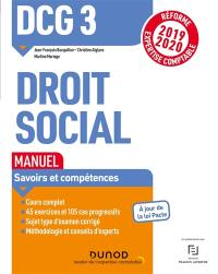 DCG 3, droit social : manuel, savoirs et compétences : 2019-2020