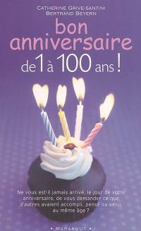 Bon anniversaire de 1 à 100 ans : ne vous est-il jamais arrivé, le jour de votre anniversaire, de vous demander ce que d'autres avaient accompli, pensé ou vécu, au même âge ?