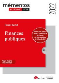 Finances publiques 2022 : cours intégral et synthétique