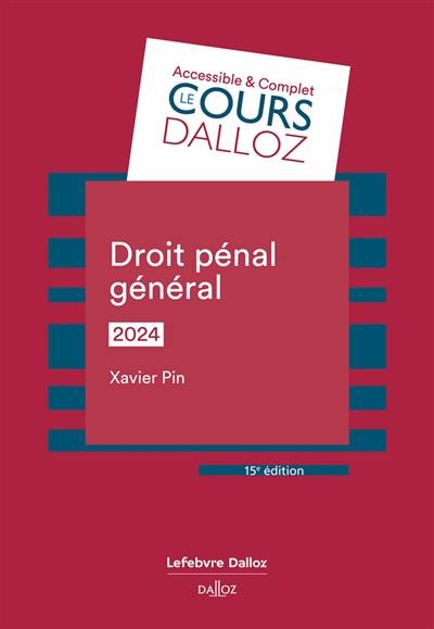 Droit pénal général : 2024