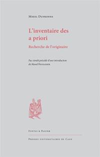 L'inventaire des a priori : recherche de l'originaire