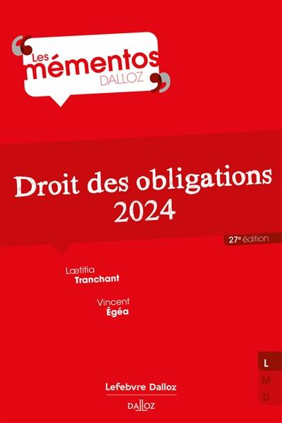 Droit des obligations : 2024