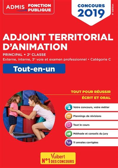 Adjoint territorial d'animation principal, 2e classe : externe, interne, 3e voie et examen professionnel, catégorie C : tout-en-un, concours 2019