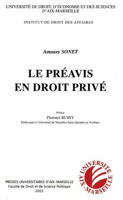 Le préavis en droit privé