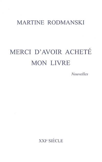 Merci d'avoir acheté mon livre