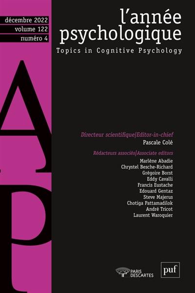 Année psychologique (L'), n° 4 (2022)