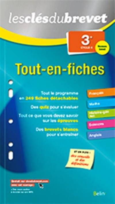 Tout-en-fiches : 3e, cycle 4 : nouveau brevet