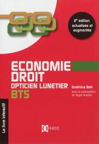 Economie-droit, BTS opticien lunetier : le livre interactif