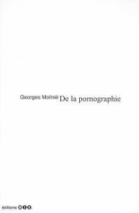 De la pornographie