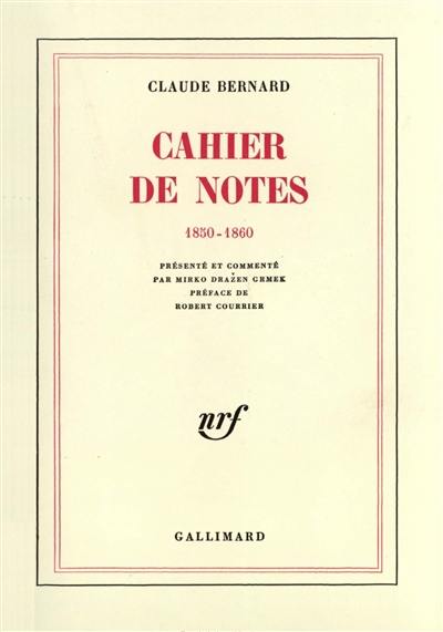 Cahier de notes 1850-1860