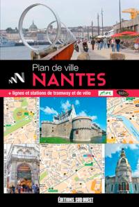 Plan de Nantes et de son agglomération : + lignes et stations de tramway et de vélo