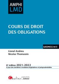 Cours de droit des obligations : licence 2 et 3 : 2021-2022