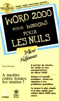 Word 2000 micro-référence pour les nuls