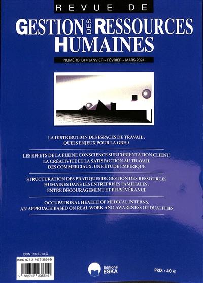 Revue de gestion des ressources humaines, n° 131