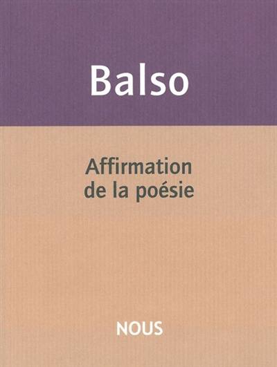 Affirmation de la poésie