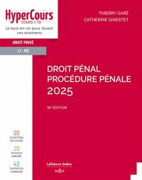 Droit pénal, procédure pénale 2025 : droit privé, L1-M2