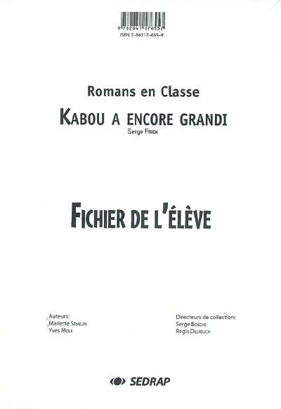 Kabou a encore grandi : fichier de l'élève