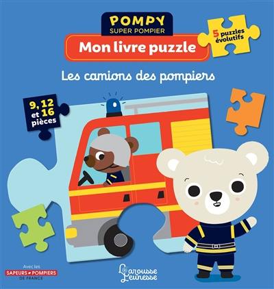 Pompy super pompier : mon livre puzzle : les camions des pompiers