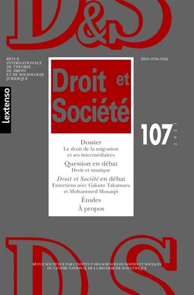 Droit et société, n° 107. Le droit de la migration et ses intermédiaires