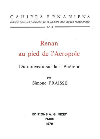 Renan au pied de l'Acropole : du nouveau sur la Prière