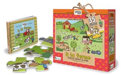 A la ferme : puzzle géant & livre