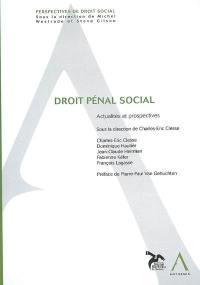 Droit pénal social : actualités et perspectives : actes du colloque du 1er juin 2007