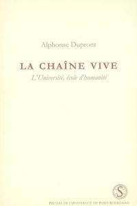 La chaîne vive : l'université, école d'humanité