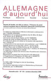 Allemagne d'aujourd'hui, n° 178. Secrets de famille, non-dits ou tabous ? : présence du passé national-socialiste dans la littérature allemande contemporaine