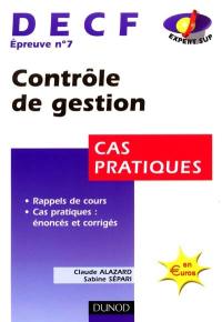 Contrôle de gestion, DECF épreuve n° 7 : cas pratiques