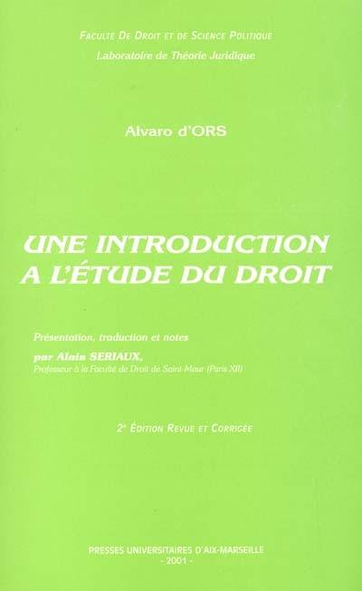 Une introduction à l'étude du droit