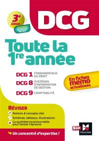 Toute la 1re année, DCG : en fiches mémo actualisées