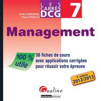 Management : 38 fiches de cours avec applications corrigées pour réussir votre épreuve : 2012-2013