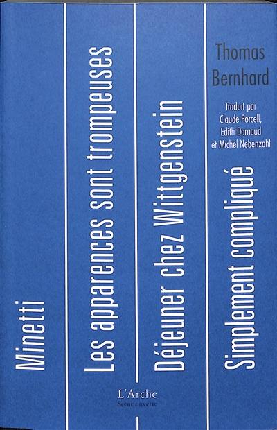 Minetti. Les apparences sont trompeuses. Déjeuner chez Wittgenstein