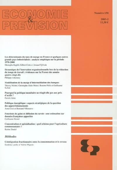 Economie et prévision, n° 158