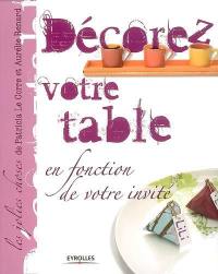 Décorez votre table : en fonction de votre invité