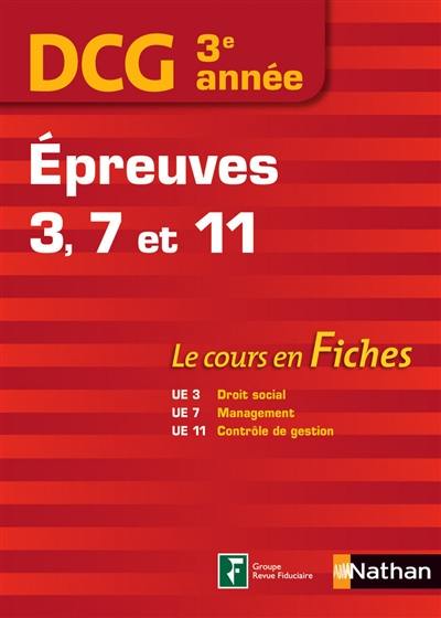 DCG 3e année, épreuves 3, 7 et 11 : le cours en fiches