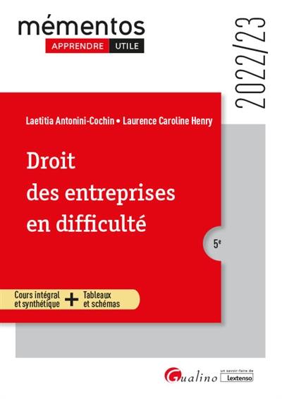 Droit des entreprises en difficulté : 2022-2023