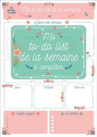 Ma to-do list de la semaine à compléter