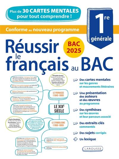 Réussir le français au bac 1re générale : plus de 30 cartes mentales pour tout comprendre ! : conforme au nouveau programme, bac 2025